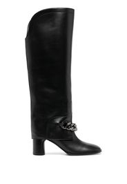 Casadei Varenne 100mm chain-link trim boots - Nero