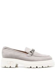 Casadei calf suede detailed loafers - Grigio