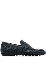 Casadei Dollaro debossed-logo leather loafers - Blu