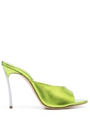 Casadei Mules in pelle con effetto metallizzato - Verde