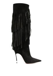 Casadei Stivali Cassidy con frange 110mm - Nero