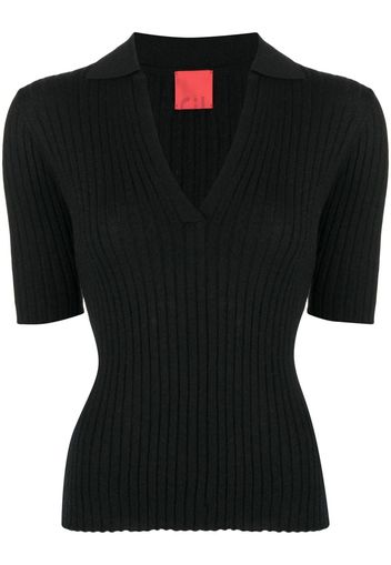 Cashmere In Love Polo Summer con scollo a V - Nero