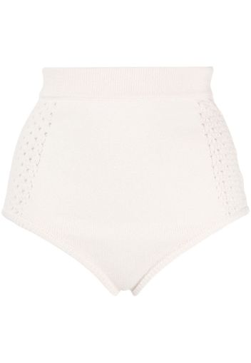 Cashmere In Love Kira crochet-knit shorts - Bianco