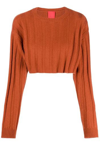 Cashmere In Love Remy ribbed-knit cropped jumper - Marrone