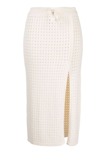 Cashmere In Love Mona crochet-knit midi skirt - Bianco