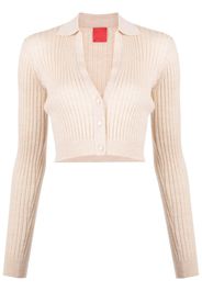 Cashmere In Love Callen V-neck cropped cardigan - Marrone