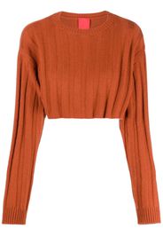 Cashmere In Love Remy ribbed-knit cropped jumper - Marrone