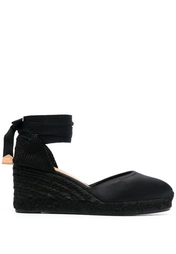 Castañer lace-up espadrille wedge pumps - Nero