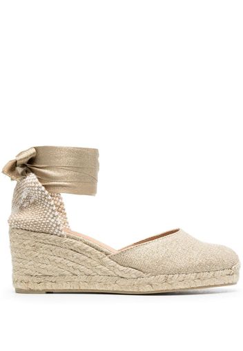 Castañer lace-up espadrille wedge pumps - Toni neutri