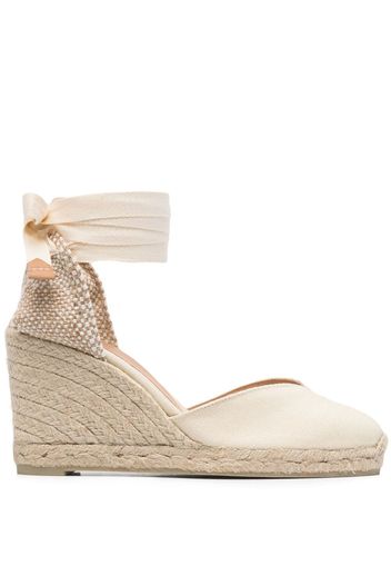 CASTAÑER tie-fastening wedge sandals - Toni neutri