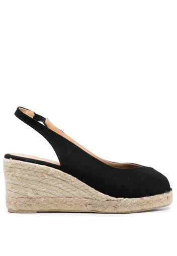 Castañer peep-toe wedge espadrilles - Nero