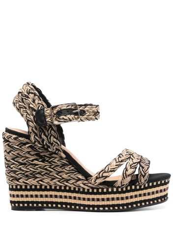 Castañer woven platform 110mm sandals - Nero