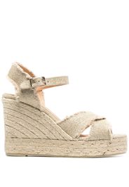 CASTAÑER crossover strap wedge sandals - Toni neutri