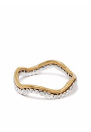 Cathy Waterman Anello Wave in oro 22kt con diamanti