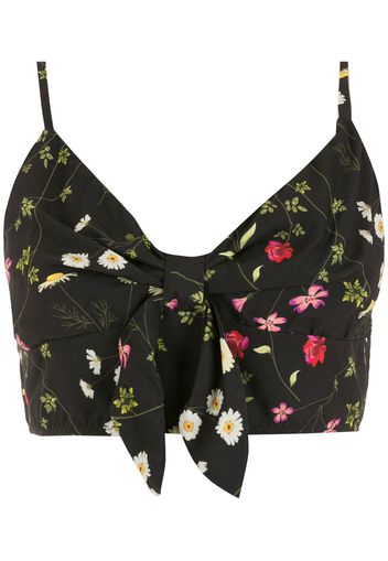 Cecilia Prado Blusa a fiori crop - Nero