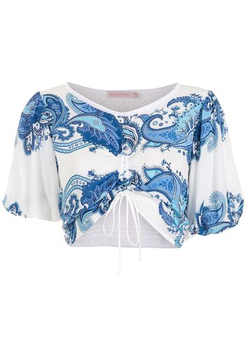 Cecilia Prado Top con stampa paisley crop - Bianco