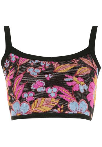 Cecilia Prado Top crop a fiori - Nero