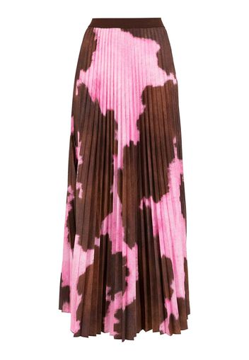 Cecilia Prado Gonna plissettata con fantasia tie-dye - Marrone