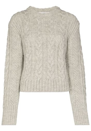 cable knitted open back sweater