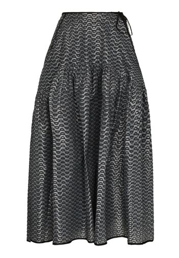 Cecilie Bahnsen Lily tiered midi skirt - Grigio