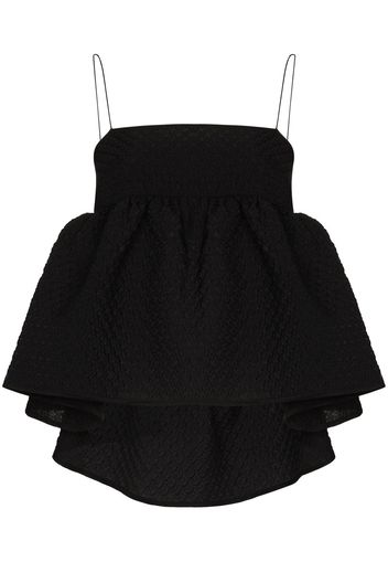 Cecilie Bahnsen Selena ruffled textured top - Nero