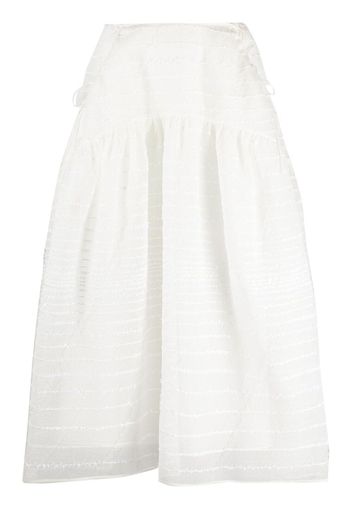 Cecilie Bahnsen embroidered flared skirt - Bianco