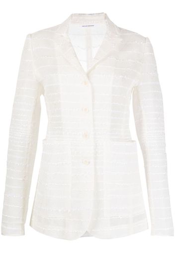 Cecilie Bahnsen textured-finish single-breasted blazer - Bianco