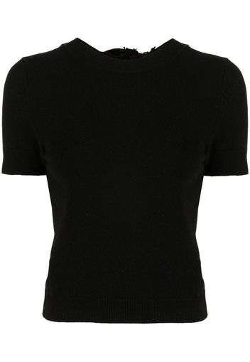 Cecilie Bahnsen ruffle-trim T-shirt - BLACK