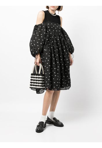 Cecilie Bahnsen off-shoulder flared dress - Nero