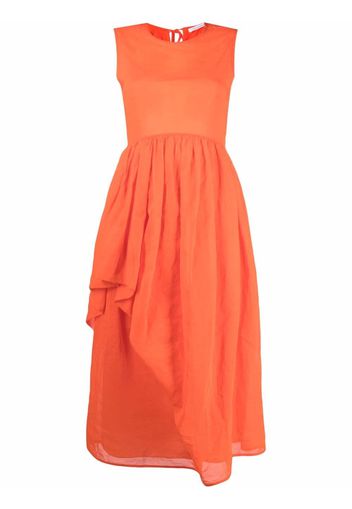 Cecilie Bahnsen Fang draped midi dress - Arancione