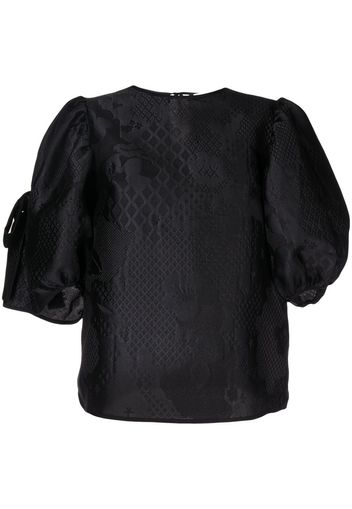 Cecilie Bahnsen cropped puff-sleeve blouse - Nero