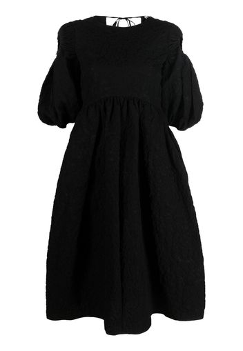 Cecilie Bahnsen textured puff-sleeve dress - Nero
