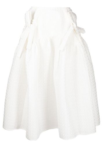 Cecilie Bahnsen bow-detail tiered midi skirt - Bianco