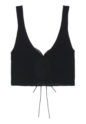 Cecilie Bahnsen ribbed crop top - Nero