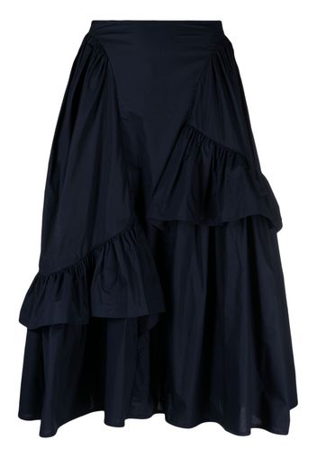 Cecilie Bahnsen ruffle-detail midi skirt - Blu