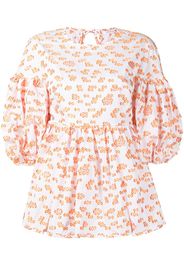 Cecilie Bahnsen Blusa Jerry a fiori - Bianco