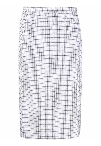 Céline Pre-Owned 1980s pre-owned check pattern high-waisted skirt - Bianco