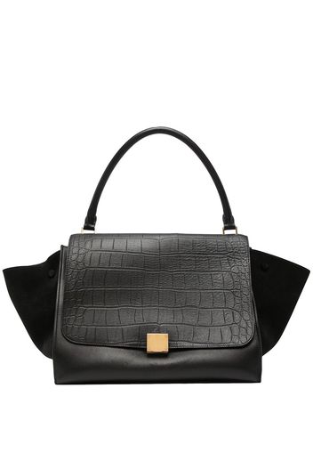 Céline Pre-Owned Borsa a mano con effetto coccodrillo - Nero