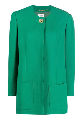 Céline Pre-Owned pre-owned collarless single-breasted jacket - Verde