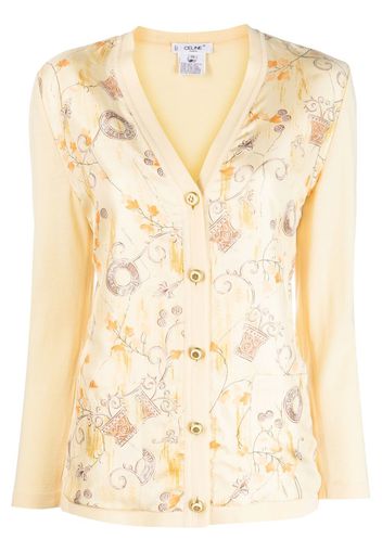 Céline Pre-Owned V-neck floral cardigan - Giallo