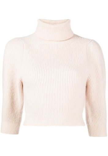 Céline Pre-Owned roll-neck cropped cashmere jumper - Rosa