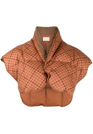 Céline Pre-Owned padded plaid bolero - Marrone