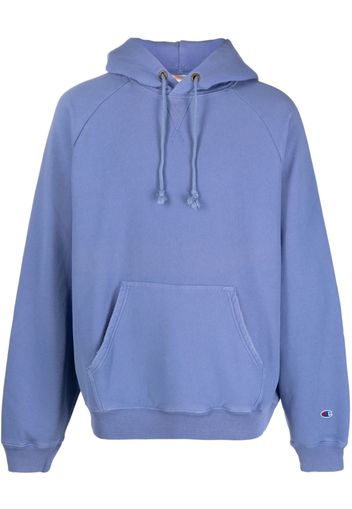 Champion logo-patch drawstring hoodie - Blu