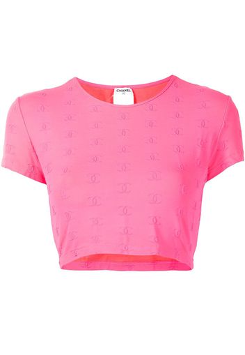 Chanel Pre-Owned T-shirt con ricamo CC crop - Rosa