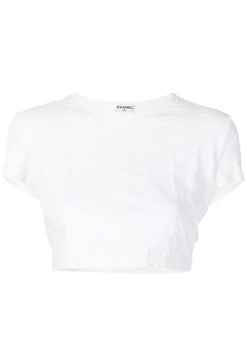 Chanel Pre-Owned T-shirt con ricamo CC 1997 crop - Bianco