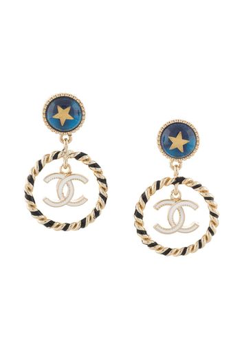 Chanel Pre-Owned CC star motif dangling earrings - Oro