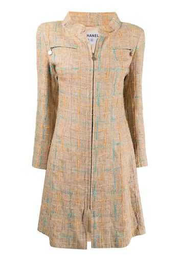 Chanel Pre-Owned zip-up tweed coat - Marrone