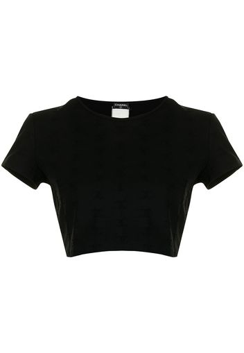 Chanel Pre-Owned T-shirt con ricamo crop - Nero