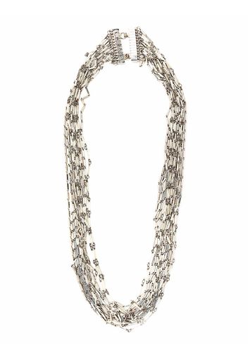 Chanel Pre-Owned 1998 logo-lettering multi-chain necklace - Argento