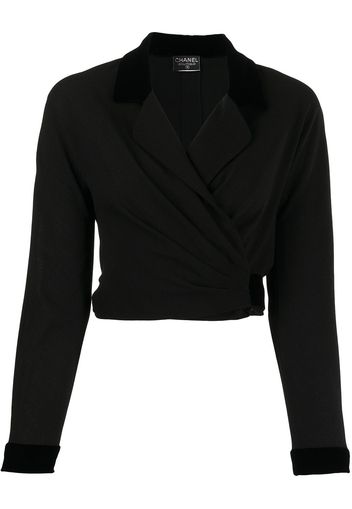 Chanel Pre-Owned 1992 cropped wrap blazer - Nero